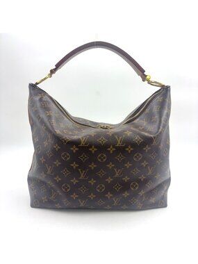 Louis Vuitton Sully MM Monogram Leather Brown Light Shoulder Bag Gold